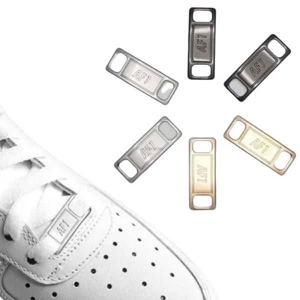 Air Force 1 Metal Shoelace Buckle 2PC Charm Custom Inspired AF1 Sneaker Shoe Jewelry Decor Clip Lace Lock Multiple Colors