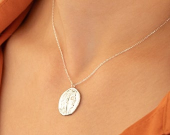 Alexander the Great Coin Necklace - Gold Medallion Necklace - Sterling Silver Replica Greek Ancient Coin Necklace - Greek Medallion Jewelry