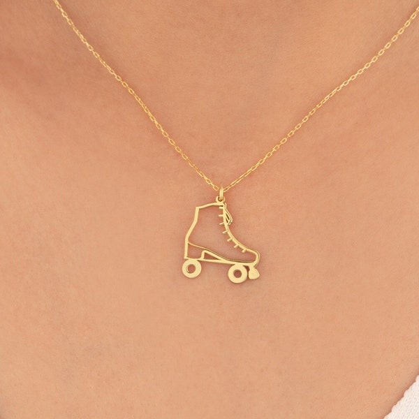 Collar de patines - Regalo de Navidad - Joyería deportiva - Regalo de patinador - Regalo de patinaje artístico - Collar de botas de patinaje - Patinaje de la vieja escuela