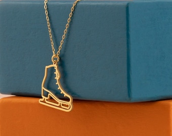 Ice Skate Necklace - Christmas Gift - Winter Sports Jewelry - Ice Skater Gift - Figure Skating Gift - Ice Skating Boots Necklace