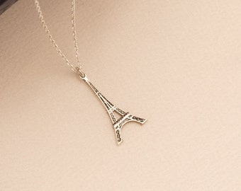 Collier Tour Eiffel minimaliste - Pendentif Tour Eiffel en argent sterling 925 - Bijoux Paris - Collier Paris - Cadeau pour elle