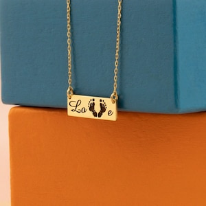 Personalized Baby Footprint Necklace - New Parents gifts - Gift For Mother - Newborn Necklace - Actual Footprint Necklace - New Mom Necklace
