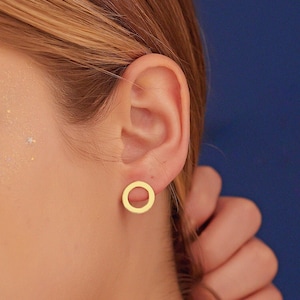 Hollow Circle Studs Etsy