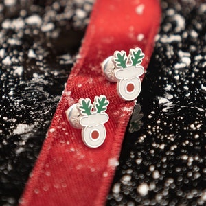 Reindeer Stud Earrings - Christmas Jewellery - Christmas Gift - Rudolph the Red-Nosed Reindeer Earrings - Christmas Earrings - Gift For Kids