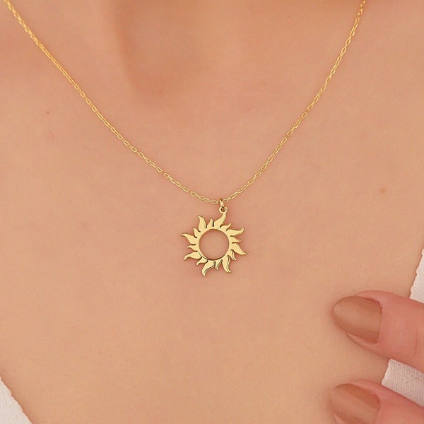 Zon ketting - Gouden Zonneschijn kettingen - Zon symbool ketting - Ketting voor vrouwen - Hemelse ketting - Hemelse sieraden - Cadeau voor haar