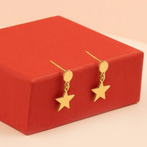 Star Dangle Earrings - Christmas Gift - Star Earring - Gift for Her - Astral Stud Earrings - Gift for Mother - Dainty Earrings