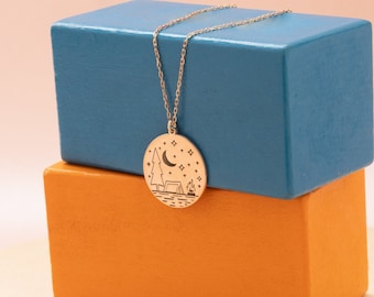 Sterling Silver Camp Under The Stars Necklace: Nature Travel Jewelry