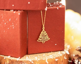 Collier arbre de Noël - Bijoux d'hiver - Cadeau de Noël - Cadeaux de famille - Collier arbre généalogique - Collier de Noël - Cadeau pour elle