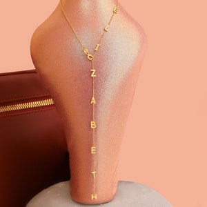 Collar con inicial personalizada en oro y una Y - Regalo de Navidad - Lazo de letra personalizado en plata - Collar con la Y de oro - Regalo personalizado