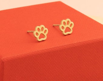 Tiny Paw Earrings - Christmas Gift - Paw Stud Earrings - Second Hole Earring - Pet Lover Gift - Dog Paw Earrings - Gift for Kids