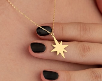 Pole Star Necklace - Christmas Gift - Dainty Star Necklace - North Star Necklace - Celestial Pendant - Compass Necklace - Gift For Her