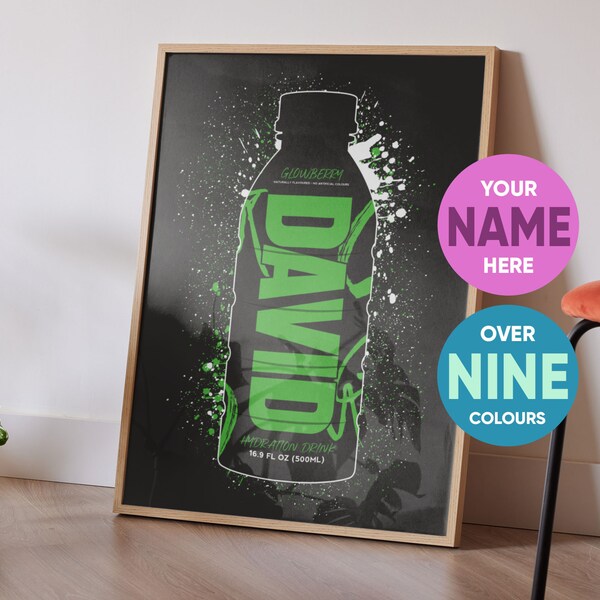 PRINTABLE Personalised Prime Drink Inspired Poster Print, Kids Bedroom Print, Drink Print, Custom Prime Hydration Poster, Prime Drink Print