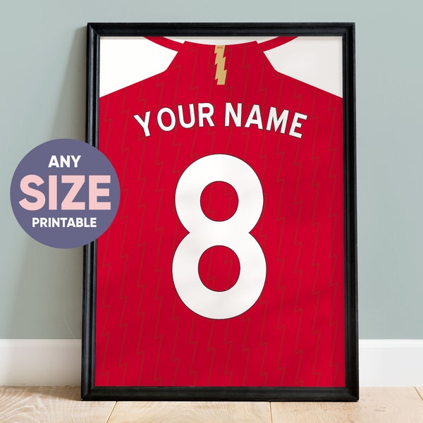 PRINTABLE 23/24 Custom Arsenal Home Shirt Wall Art Poster, Arsenal Shirt Wall Art, Décor, Personalised With Any Name & Number