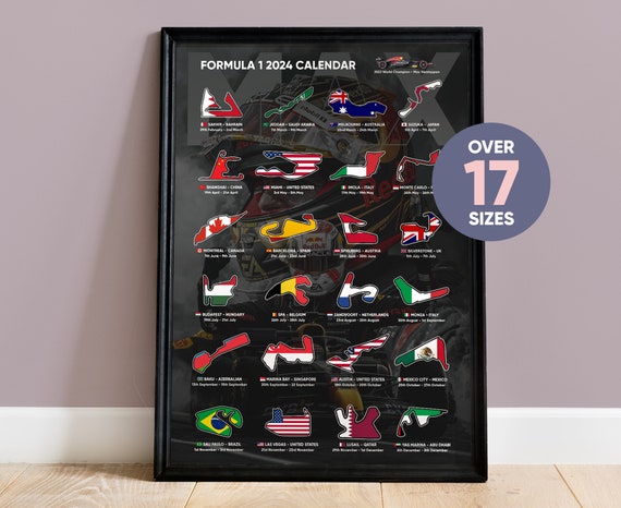 F1 2024 Calendar Poster