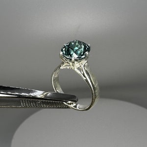 Blue Zircon-Natural Gemstone-Silver Ring