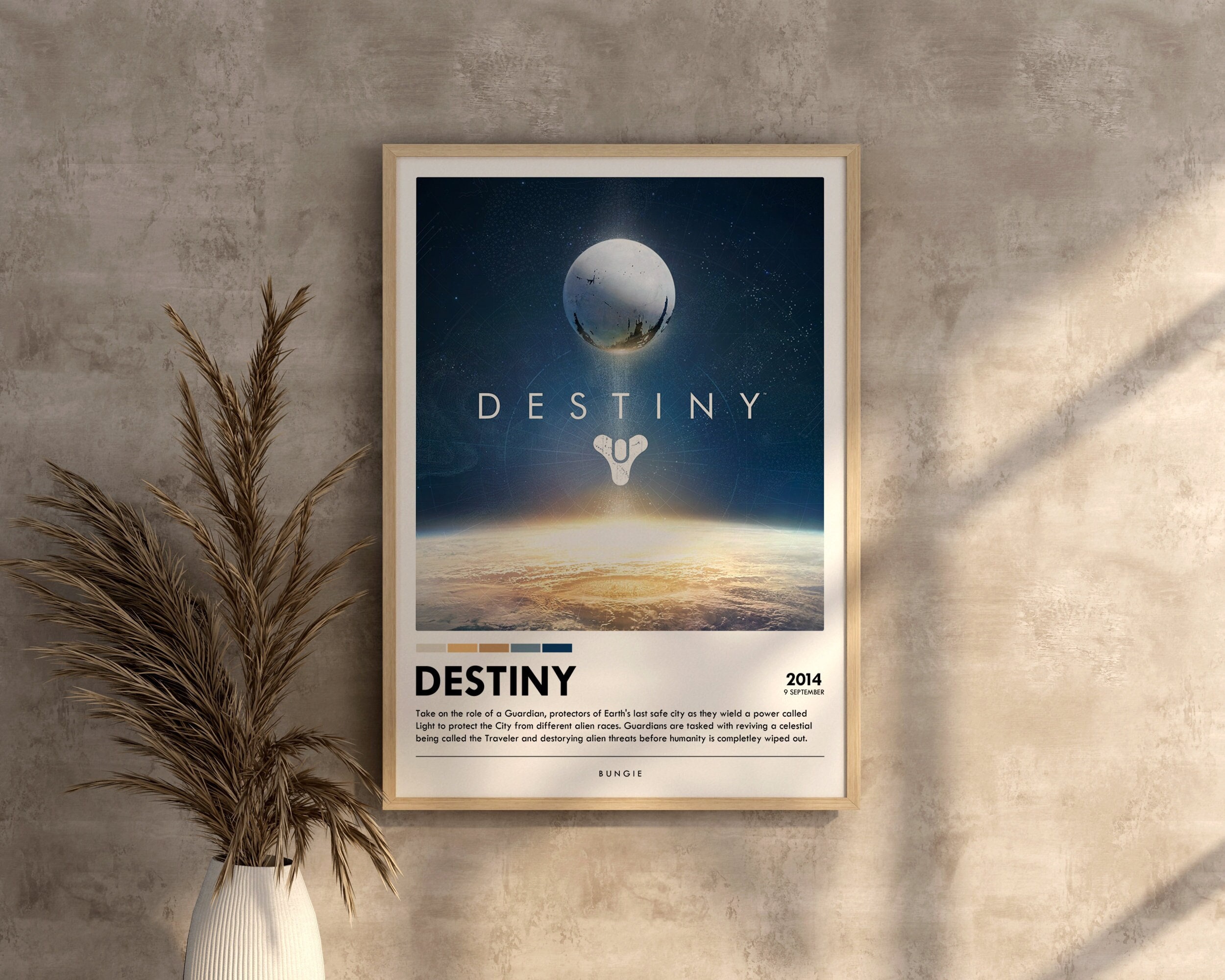 Destiny Role Playing Video Game Hanging Wall Scoll Fabric Decorative  Horizontal Poster (21.6 x 13.8) - PUDEN20: Posters & Prints 