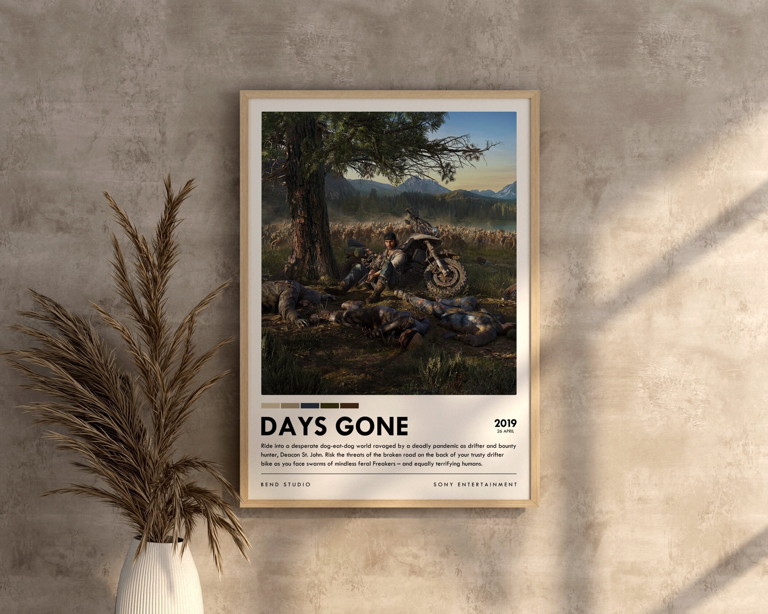 PLGG Game Days Gone 2 Canvas Poster Wall Art Decor Print Picture Paintings  for Living Room Bedroom Decoration Unframe：12×18inch(30×45cm) :  : Home & Kitchen