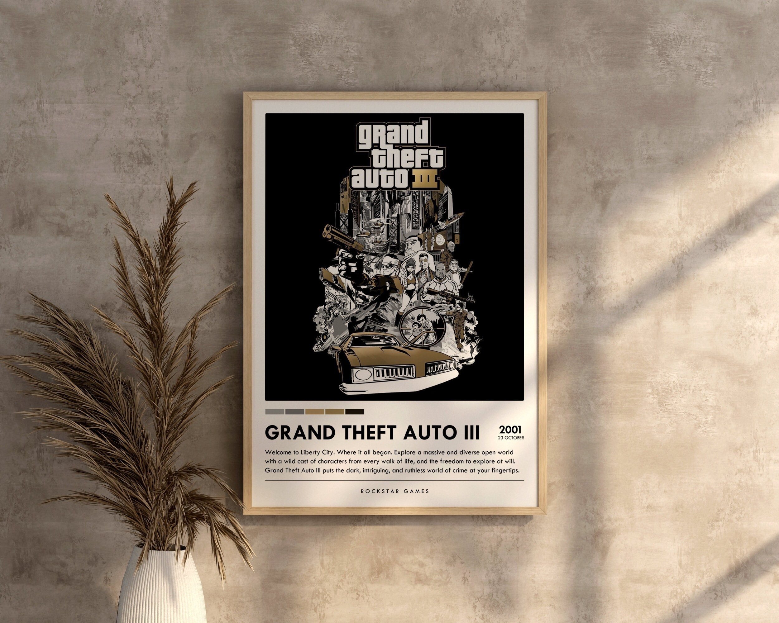 Grand Theft Auto III 3 Double-Sided Poster & Map Official Rockstar Liberty  City