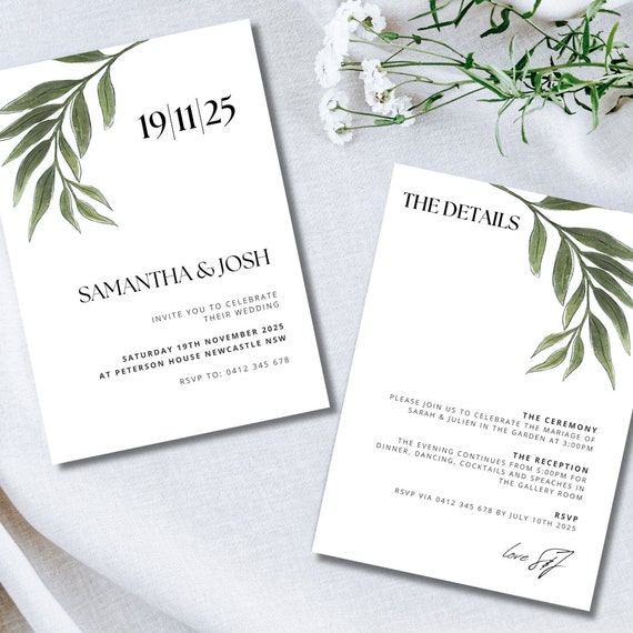 EDITABLE Canva WEDDING INVITATION Template - Use with Free Canva account
