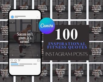100 frases inspiradoras sobre fitness y gimnasio - Publicaciones de Instagram - Edita con Canva