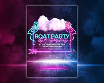 Folleto de fiesta EDITABLE, Plantilla de volante Canva: ¡PERFECTO para eventos!