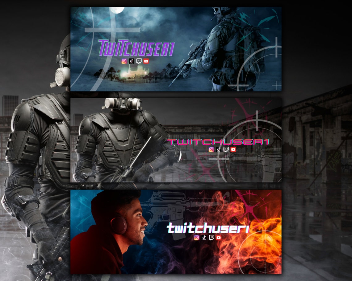 EDITABLE Canva TWITCH BANNER Etsy