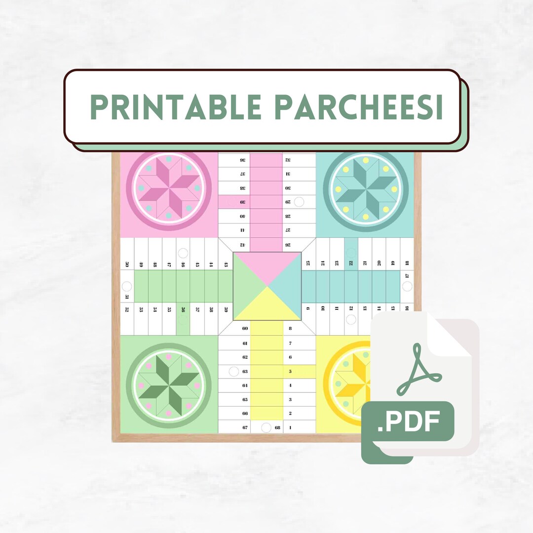 Printable Parcheesi Game in PDF Montessoristyle Parchessi Etsy