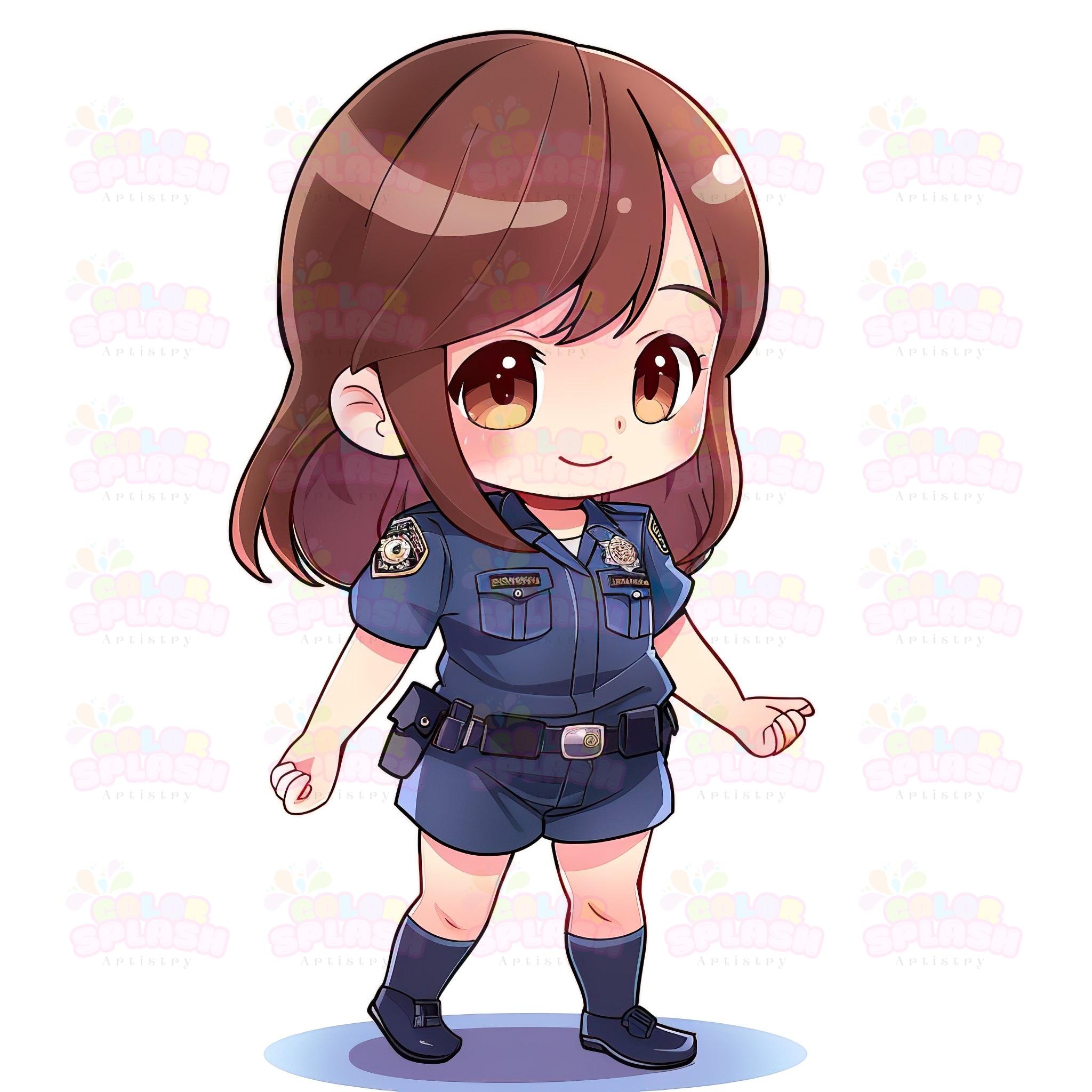 Cop Chibi 11 Chibi Police Woman Clipart - Cute Police Officer Illustration ...