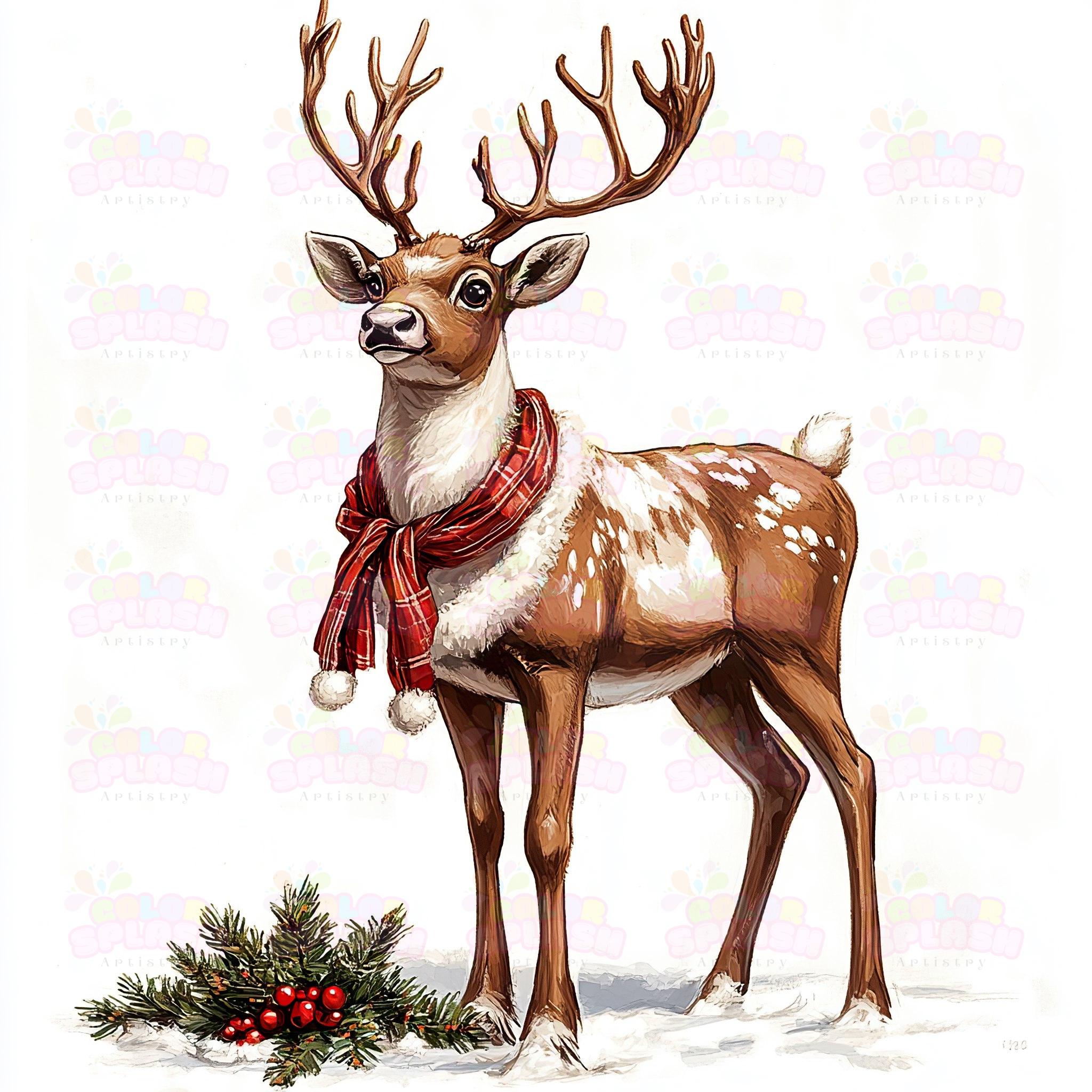 トナカイ　動物　アクリル画　絵画 Amazon | 数字によるDIYの絵画鹿の動物の絵現代壁アートキャンバス絵画