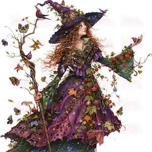 20 Whimsical Witch Art Print | Cute Cartoon Witch Illustration | Magical Halloween Decor & Gifts