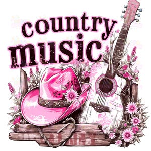 12 cliparts de musique country - art de la musique occidentale, conception de guitare, décoration de musique rustique, art country vintage pour les mélomanes et haute résolution