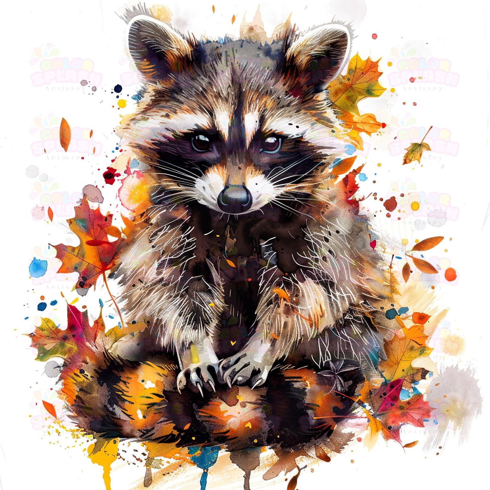 15 Cute Fall Raccoon Clipart | Autumn Animal Printable Art | Digital ...