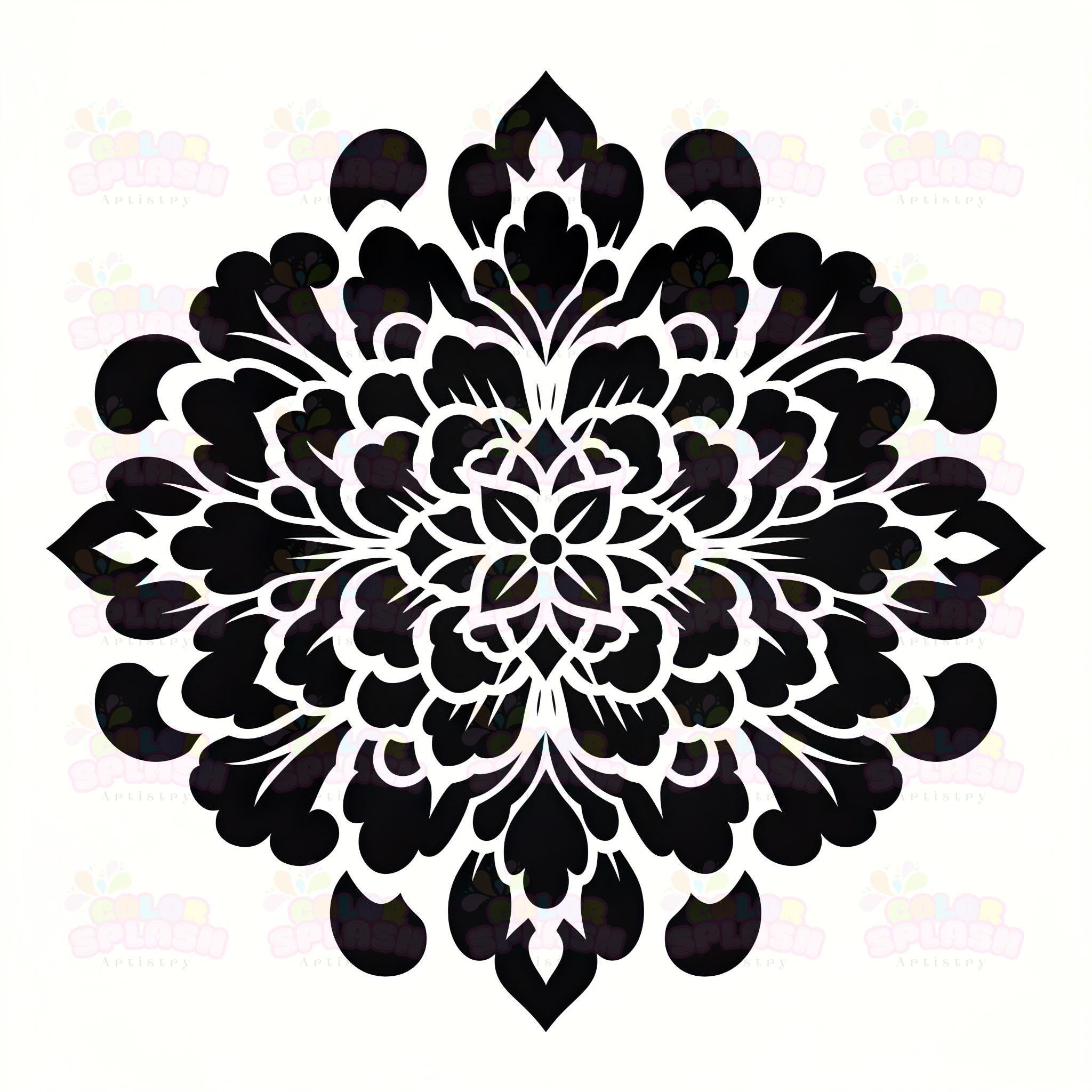 15 Chinese Flower Logo, Black and White Floral Vector, Flat Vector ...