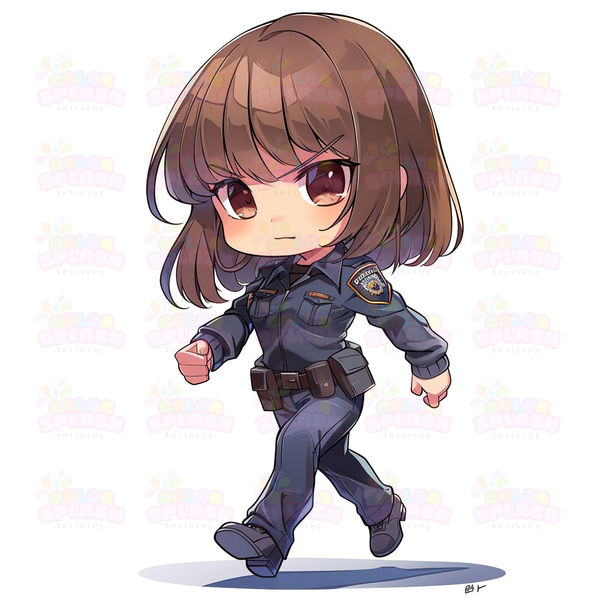 Cop Chibi 11 Chibi Police Woman Clipart - Cute Police Officer Illustration ...