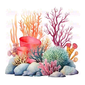 20 Watercolor Seaweed Art Print, Coastal Botanical Wall Decor, Ocean Nature Illustration, High Resolution