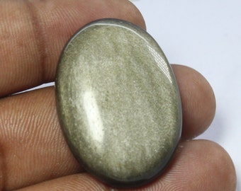 100% Natural Golden Sheen Obsidian Gemstone, Handmade Golden Obsidian Cabochon, Obsidian Loose Stone For Jewelry. 38 Ct #879