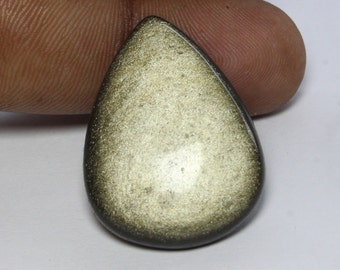 Elegant Top Grade Quality 100% Natural Golden Sheen Obsidian Oval Shape Cabochon Loose Gemstone For Making Jewelry. 34 Ct #877