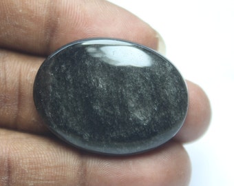 Top Grade Quality 100% Natural Golden Sheen Obsidian Oval Shape Cabochon Loose Gemstone For Making Jewelry. 40 Ct #3202