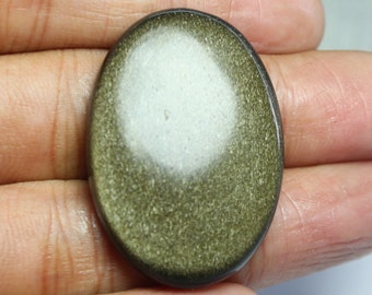 Immaculate Top Grade Quality 100% Natural Golden Sheen Obsidian  Cabochon Loose Gemstone For Making Jewelry. 37 Ct #1146