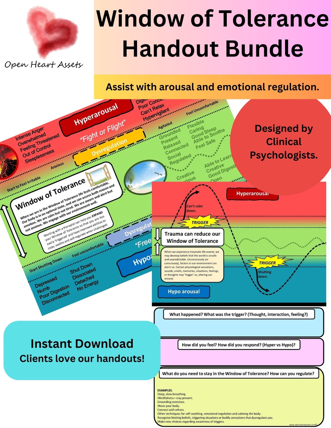 Window of Tolerance Handout Bundle - Etsy