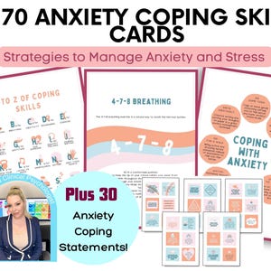 Flashcard angst coping, angstverlichting, paniekaanval, zelfhulp, coping-flashkaarten, coping-strategiekaarten, psychologisch hulpmiddel