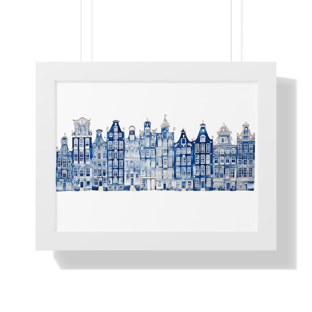 Amsterdam Canal Houses Framed Fine Art Print, Quality Home Wall Decor ...