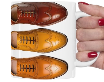 Taza de café Wingtip Brogues: Arte de zapatos de hombre de edición limitada