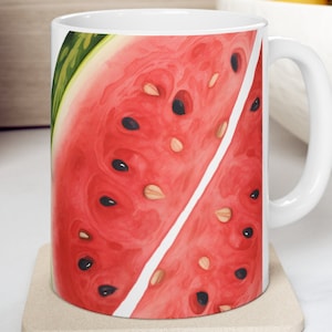 Coffee Mug Watermelon Wedges Watercolor Designer Gift Original Art Summertime Fruit