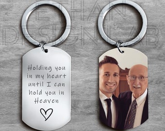 Memorial Gift for Loss of Grandma, Memorial Keychain, Holding You In My Heart Until, In Memory, Grandma Memorial Gift, Custom Photo Keychain