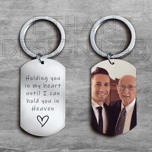 Memorial Gift for Loss of Grandma, Memorial Keychain, Holding You In My Heart Until, In Memory, Grandma Memorial Gift, Custom Photo Keychain