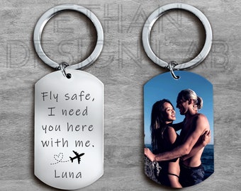 Fly Safe Keychain, Pilot Gifts For Men, Fly Safe I Love You, Gift For Pilot, Pilot Gift Personalized, Gift For Him Pilot Boyfriend