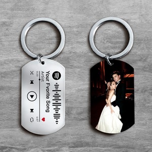 Custom Music Song Keyring, Spotify Code Photo Keyring, Awesome Gift Ideas, Anniversary Gift, Valentine's Day gift, Gift for Him/Her