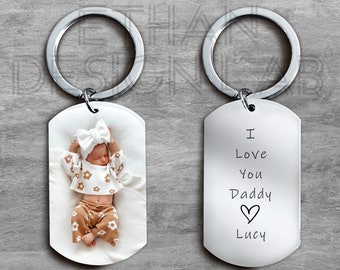 Je t'aime papa porte-clés, porte-clés photo personnalisé pour enfants pour papa, porte-clé photo pour papa, porte-clé personnalisé, cadeaux photo pour homme
