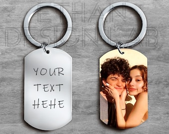 Benutzerdefinierter Bild-Schlüsselanhänger, personalisiertes Schlüsselanhänger-Geschenk für Ihn, Geburtstagsgeschenk für Sie, personalisierter Foto-Schlüsselanhänger, Jubiläumsgeschenke für Sie
